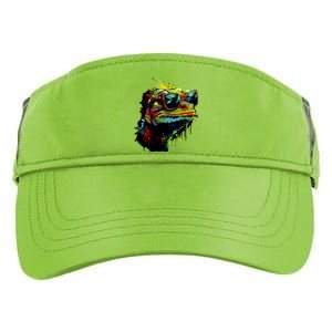 Colorful Lizard With Sunglasses Adult Drive Performance Visor