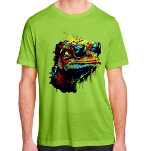 Colorful Lizard With Sunglasses Adult ChromaSoft Performance T-Shirt