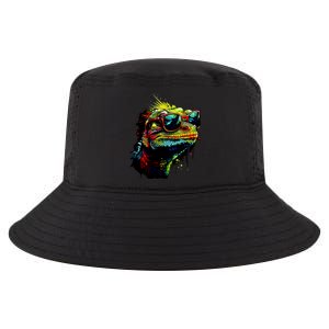 Colorful Lizard With Sunglasses Cool Comfort Performance Bucket Hat