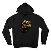 Colorful Lizard With Sunglasses Hoodie