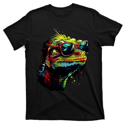 Colorful Lizard With Sunglasses T-Shirt