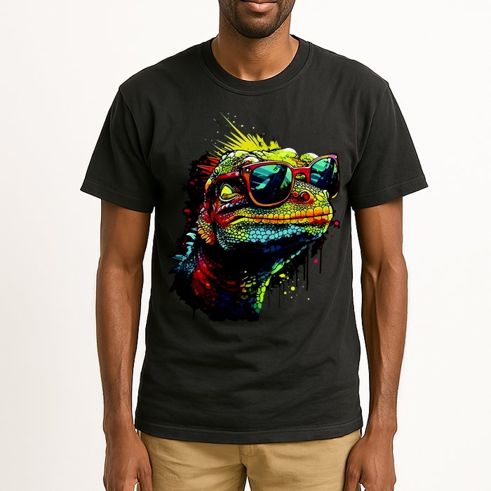 Colorful Lizard With Sunglasses Tall T-Shirt