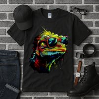 Colorful Lizard With Sunglasses Tall T-Shirt