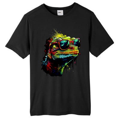 Colorful Lizard With Sunglasses Tall Fusion ChromaSoft Performance T-Shirt