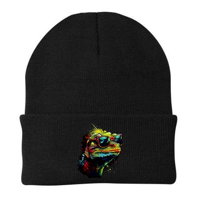 Colorful Lizard With Sunglasses Beanie