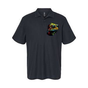 Colorful Lizard With Sunglasses Softstyle Adult Sport Polo