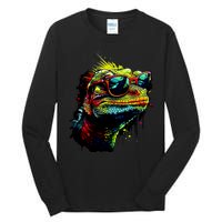 Colorful Lizard With Sunglasses Tall Long Sleeve T-Shirt