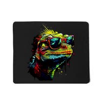 Colorful Lizard With Sunglasses Mousepad