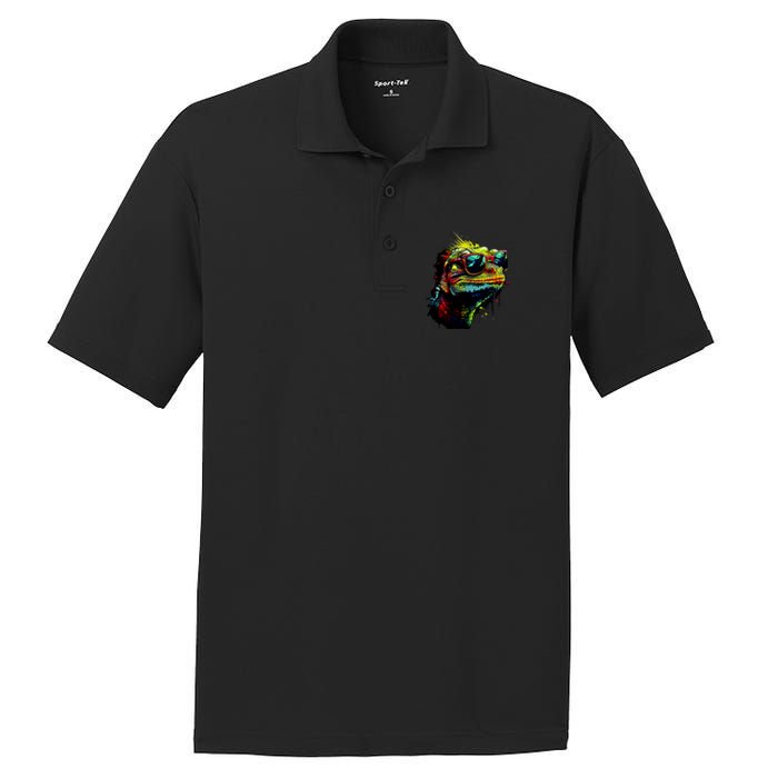 Colorful Lizard With Sunglasses PosiCharge RacerMesh Polo