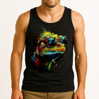 Colorful Lizard With Sunglasses Tank Top
