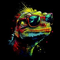 Colorful Lizard With Sunglasses Tank Top