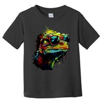 Colorful Lizard With Sunglasses Toddler T-Shirt