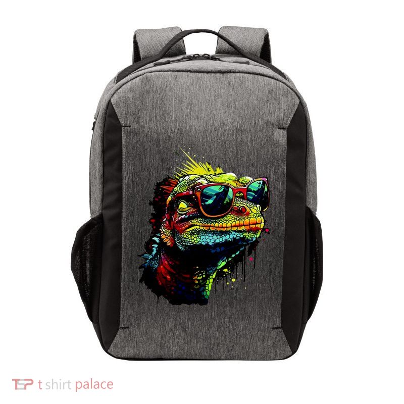 Colorful Lizard With Sunglasses Vector Backpack