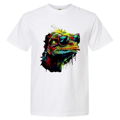 Colorful Lizard With Sunglasses Garment-Dyed Heavyweight T-Shirt