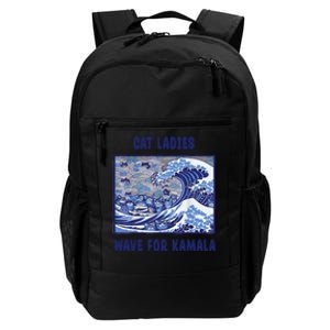 Cat Ladies Wave For Kamala Funny Cat President 2024 Daily Commute Backpack