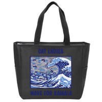 Cat Ladies Wave For Kamala Funny Cat President 2024 Zip Tote Bag