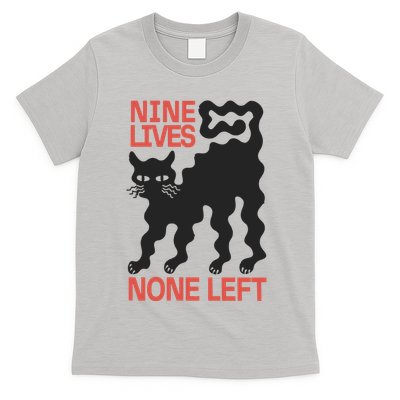 Cat Lovers Will Relate To Nine Lives None Left Humor T-Shirt