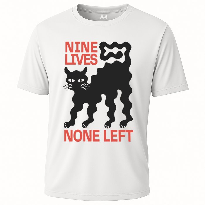 Cat Lovers Will Relate To Nine Lives None Left Humor Cooling Performance Crew T-Shirt