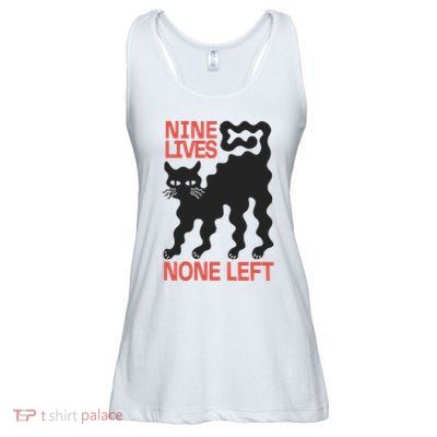 Cat Lovers Will Relate To Nine Lives None Left Humor Ladies Essential Flowy Tank