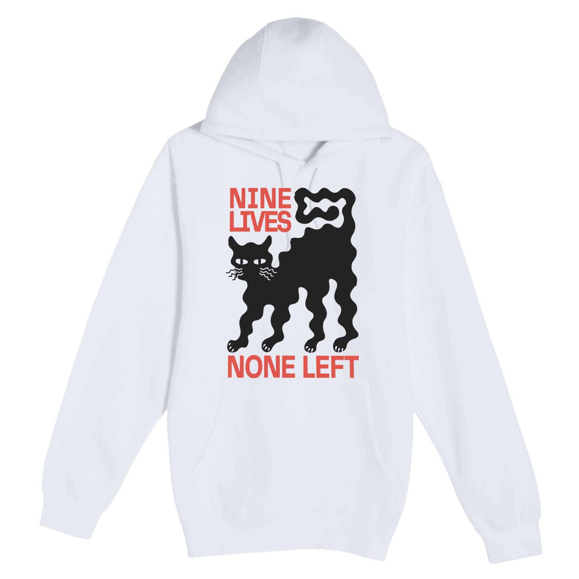 Cat Lovers Will Relate To Nine Lives None Left Humor Premium Pullover Hoodie