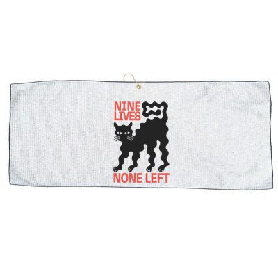 Cat Lovers Will Relate To Nine Lives None Left Humor Large Microfiber Waffle Golf Towel