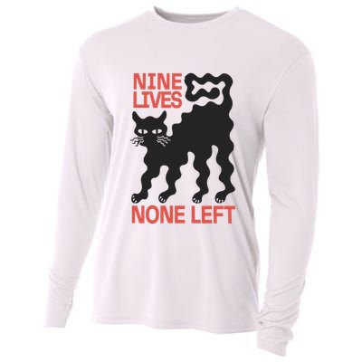 Cat Lovers Will Relate To Nine Lives None Left Humor Cooling Performance Long Sleeve Crew