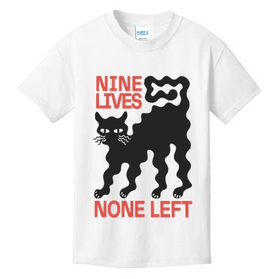 Cat Lovers Will Relate To Nine Lives None Left Humor Kids T-Shirt