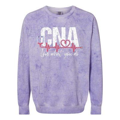 CNA Love What You Do Certified Nursing Assistant Nurse Colorblast Crewneck Sweatshirt