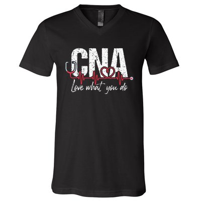 CNA Love What You Do Certified Nursing Assistant Nurse V-Neck T-Shirt