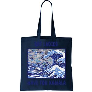 Cat Ladies Wave For Kamala Funny Cat President 2024 Tote Bag