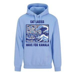 Cat Ladies Wave For Kamala Funny Cat President 2024 Unisex Surf Hoodie