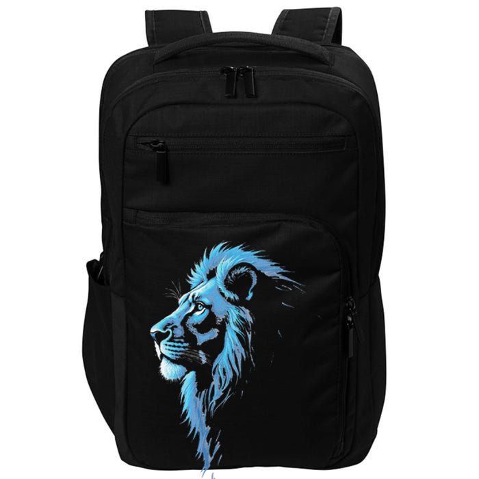 Cool Lion With Blue Eyes Gift Impact Tech Backpack