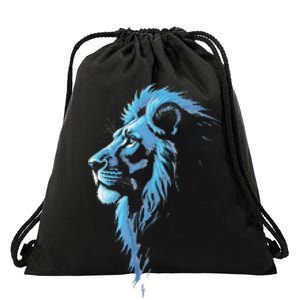 Cool Lion With Blue Eyes Gift Drawstring Bag