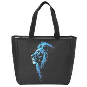 Cool Lion With Blue Eyes Gift Zip Tote Bag