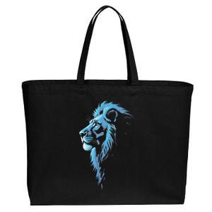 Cool Lion With Blue Eyes Gift Cotton Canvas Jumbo Tote