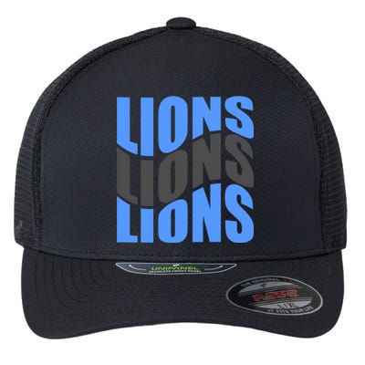 Cool Lions Wave Detroit Football Nfc Flexfit Unipanel Trucker Cap