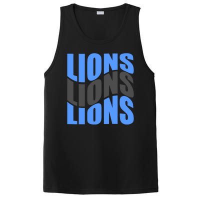 Cool Lions Wave Detroit Football Nfc PosiCharge Competitor Tank