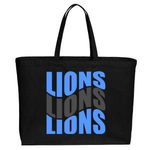 Cool Lions Wave Detroit Football Nfc Cotton Canvas Jumbo Tote