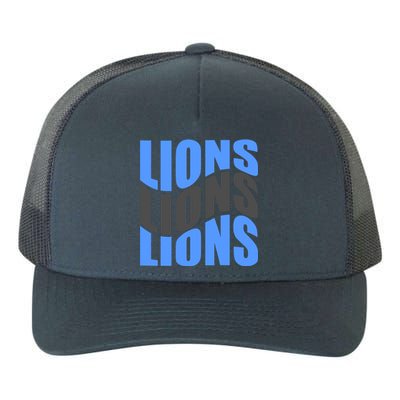 Cool Lions Wave Detroit Football Nfc Yupoong Adult 5-Panel Trucker Hat