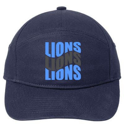 Cool Lions Wave Detroit Football Nfc 7-Panel Snapback Hat