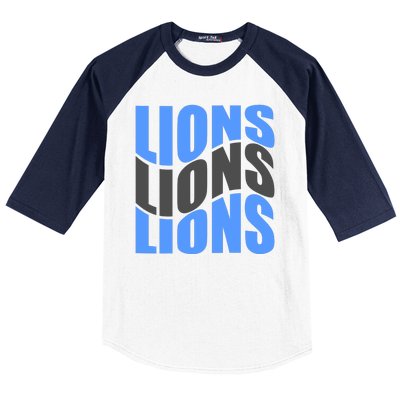 Cool Lions Wave Detroit Football Nfc Baseball Sleeve Shirt