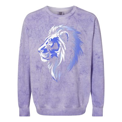 Cool Lion With Blue Eyes Lions Colorblast Crewneck Sweatshirt