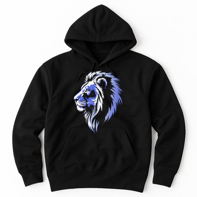 Cool Lion With Blue Eyes Lions Hoodie