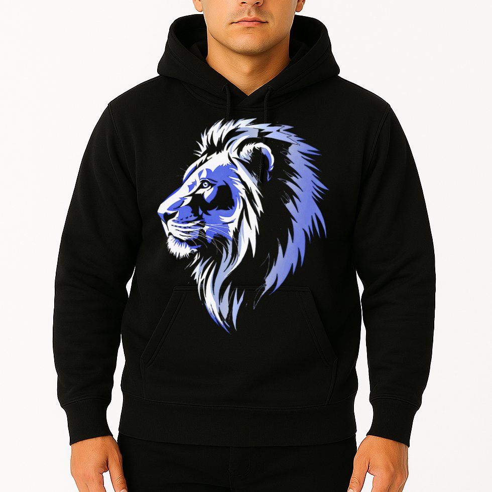 Cool Lion With Blue Eyes Lions Hoodie