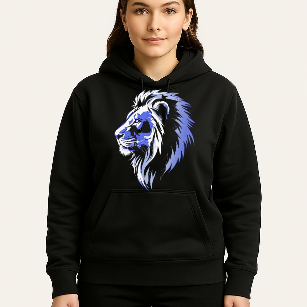 Cool Lion With Blue Eyes Lions Hoodie