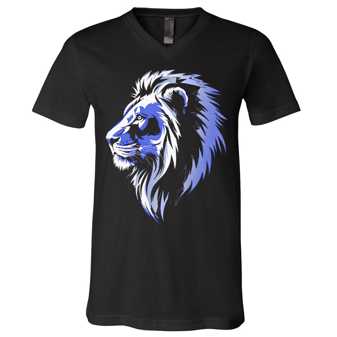 Cool Lion With Blue Eyes Lions V-Neck T-Shirt