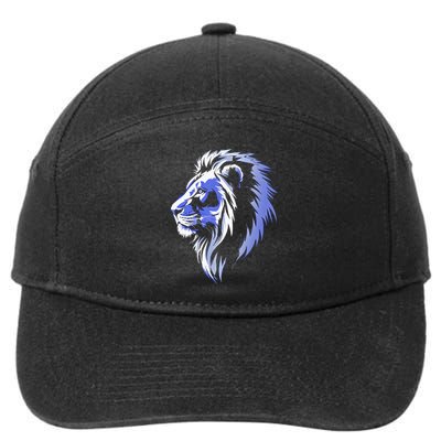 Cool Lion With Blue Eyes Lions 7-Panel Snapback Hat