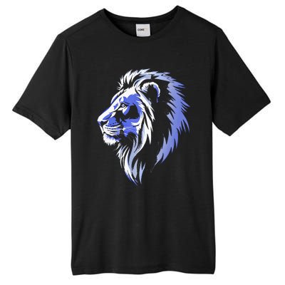 Cool Lion With Blue Eyes Lions Tall Fusion ChromaSoft Performance T-Shirt