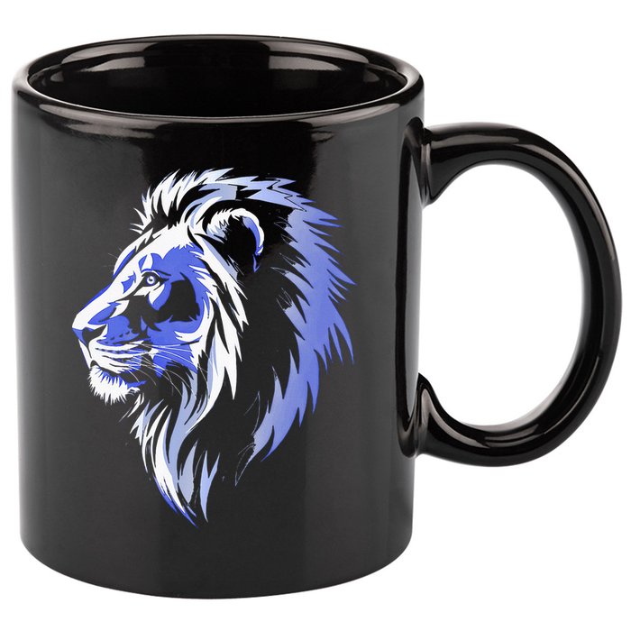 Cool Lion With Blue Eyes Lions 11oz C Handle Ceramic Mug