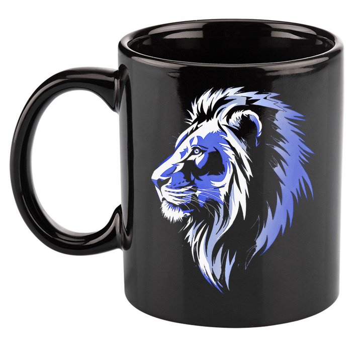 Cool Lion With Blue Eyes Lions 11oz C Handle Ceramic Mug